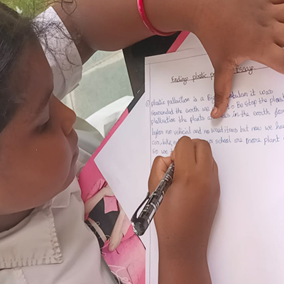 Students planting saplings